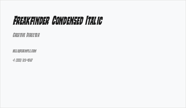 Freakfinder Condensed Italic Business Card