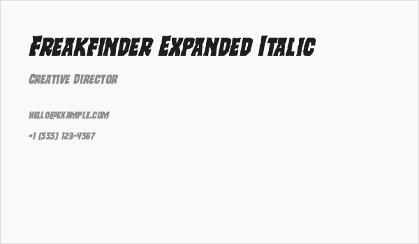 Freakfinder Expanded Italic Business Card