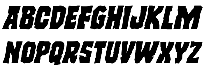 Freakfinder Expanded Italic Font LOWERCASE