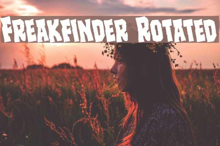 Freakfinder Rotated Font examples