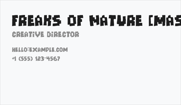Freaks of Nature [massive] Business Card