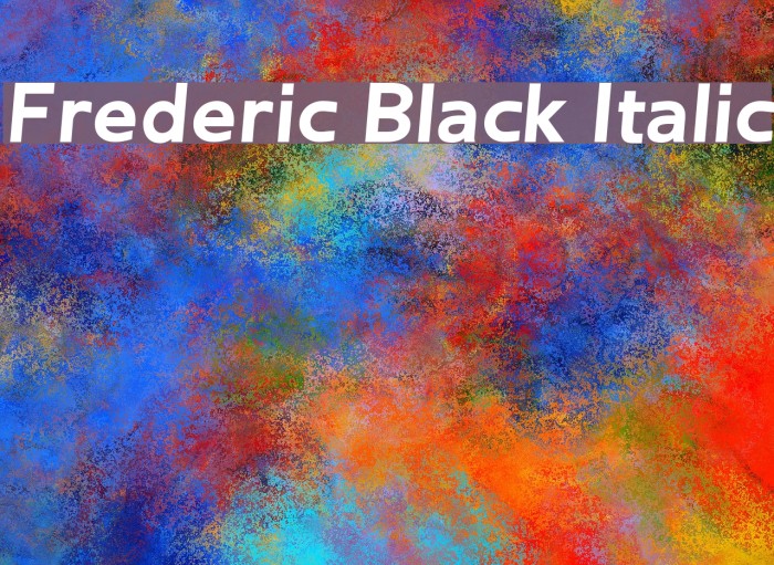 Frederic Black Italic Font examples
