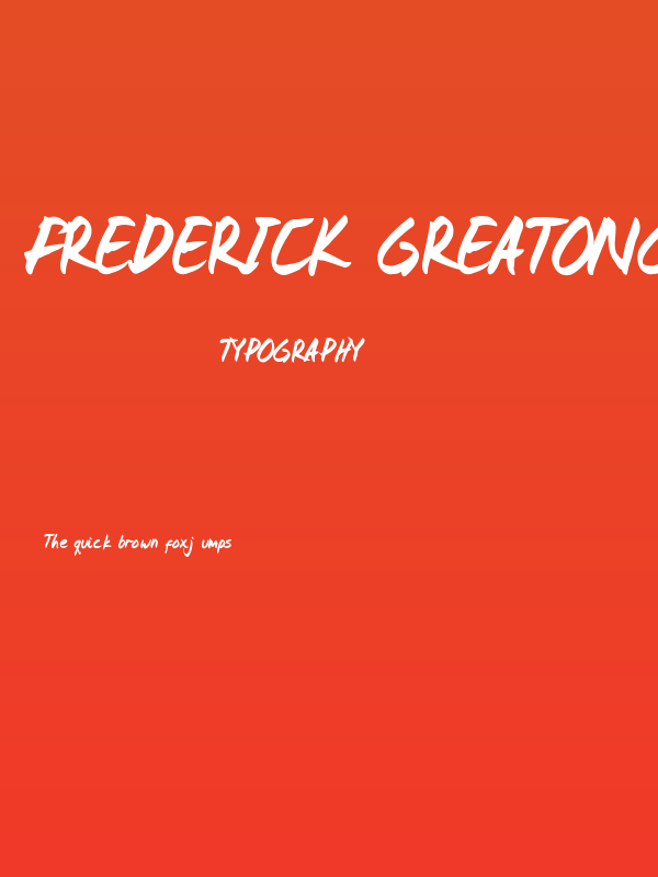 Frederick Greatong Poster