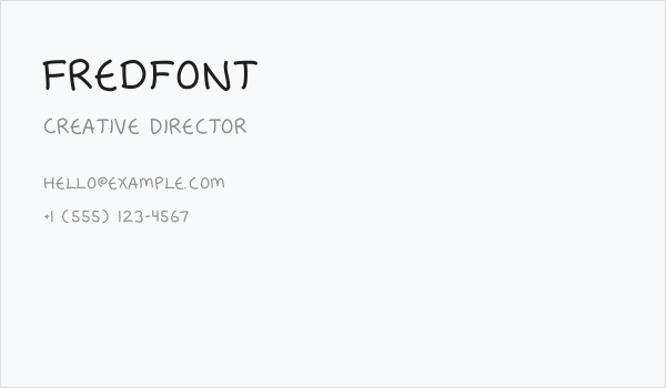 Fredfont Business Card