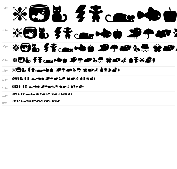 Fredoka Dingbats Waterfall