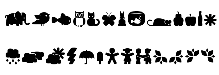 Fredoka Dingbats Font LOWERCASE