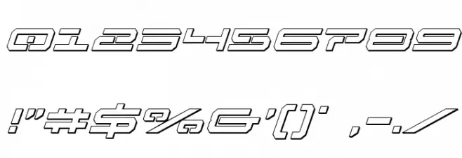 Free Agent 3D Italic Шрифта ДРУГИЕ символов