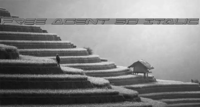 Free Agent 3D Italic Шрифта examples