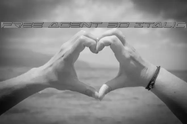 Free Agent 3D Italic Шрифта examples