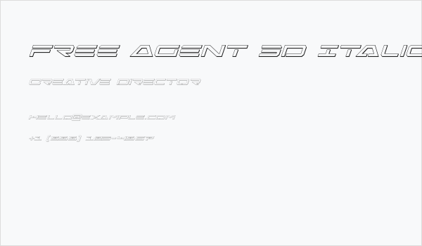 Free Agent 3D Italic Business Card