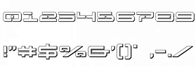 Free Agent 3D Font OTHER CHARS