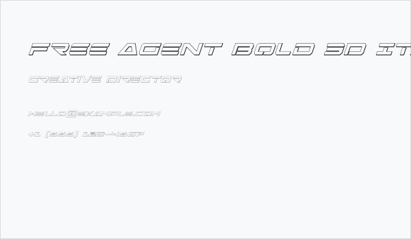 Free Agent Bold 3D Italic Business Card