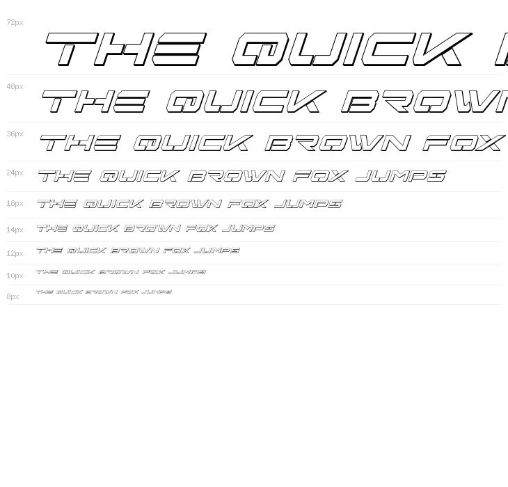 Free Agent Bold 3D Italic Waterfall