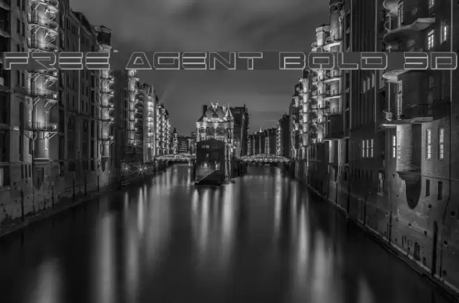 Free Agent Bold 3D Schriftart examples