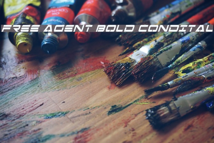 Free Agent Bold CondItal Schriftart examples