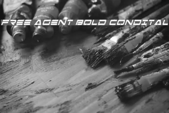 Free Agent Bold CondItal Schriftart examples