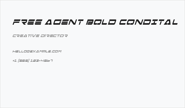Free Agent Bold CondItal Business Card