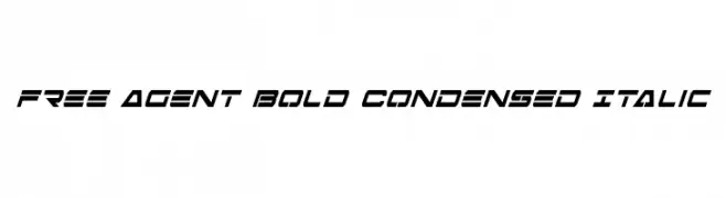 Free Agent Bold Condensed Italic  font caratteri gratis