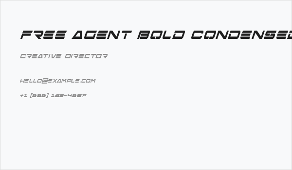 Free Agent Bold Condensed Italic Business Card