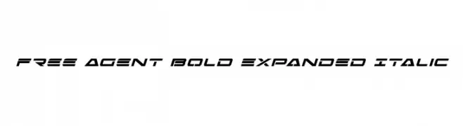 Free Agent Bold Expanded Italic  Frei Schriftart Herunterladen