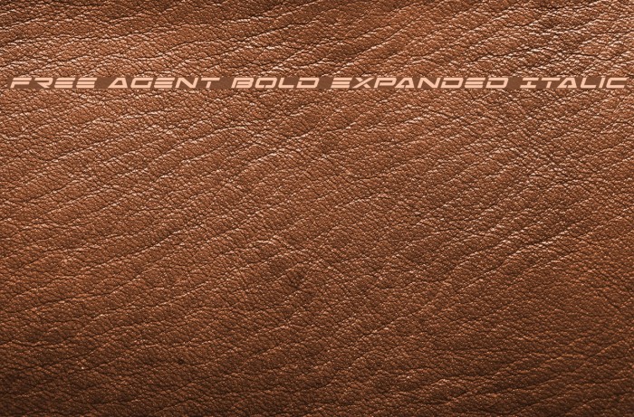 Free Agent Bold Expanded Italic Font examples