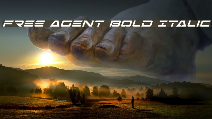 Free Agent Bold Italic Schriftart examples