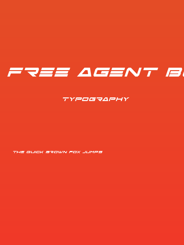 Free Agent Bold Italic Poster
