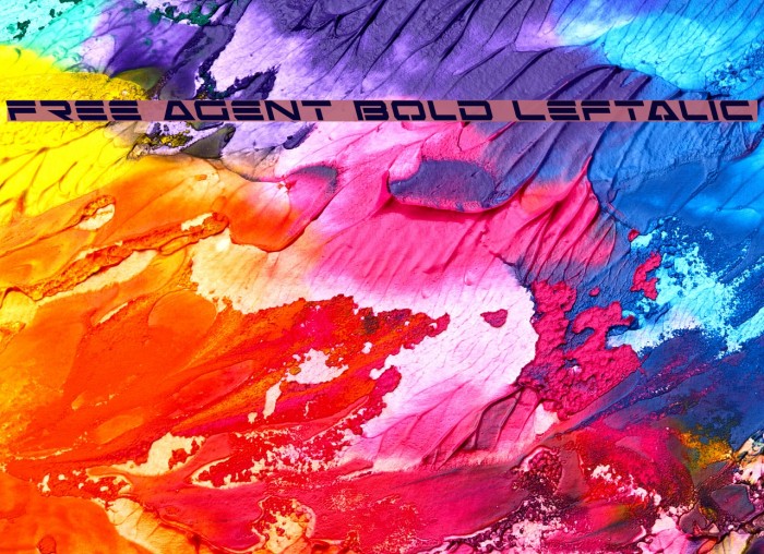 Free Agent Bold Leftalic Font examples
