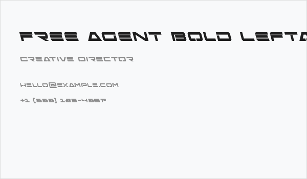 Free Agent Bold Leftalic Business Card