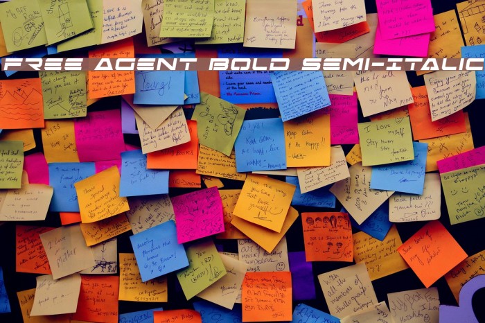 Free Agent Bold Semi-Italic Font examples