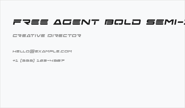 Free Agent Bold Semi-Italic Business Card
