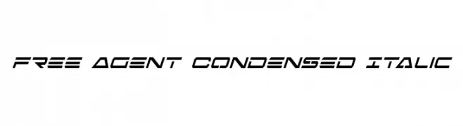 Free Agent Condensed Italic  Frei Schriftart Herunterladen