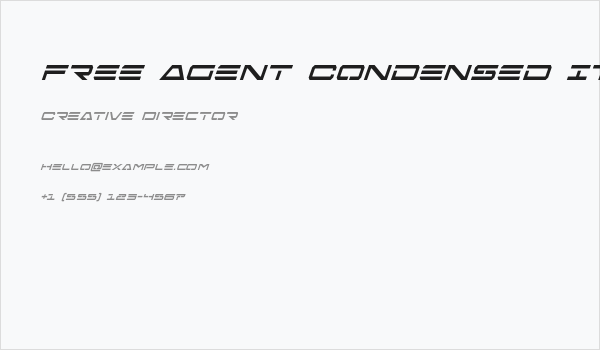 Free Agent Condensed Italic Business Card