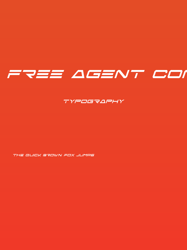 Free Agent Condensed Italic Poster