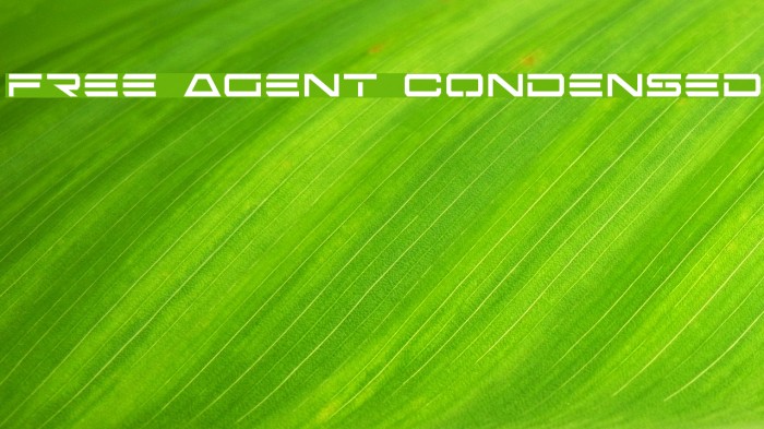 Free Agent Condensed Font examples