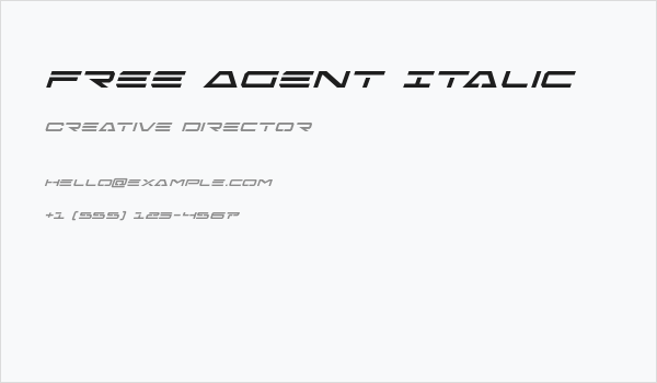 Free Agent Italic Business Card