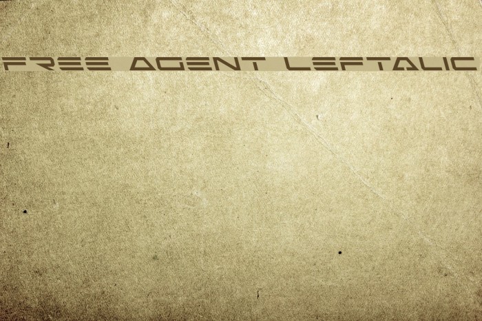 Free Agent Leftalic Font examples