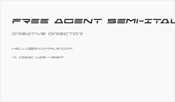 Free Agent Semi-Italic Business Card