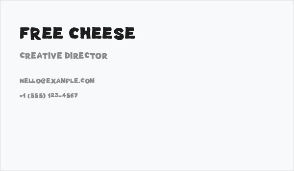 Free Cheese Business Card