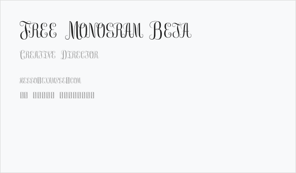 Free Monogram Beta Business Card