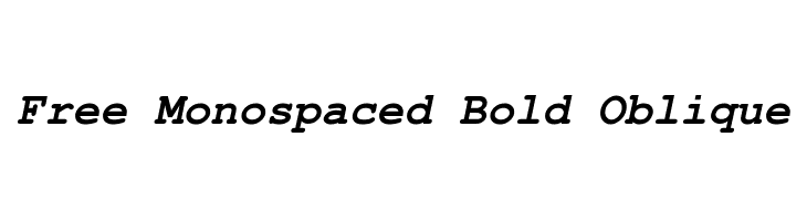 Free Monospaced Bold Oblique Font