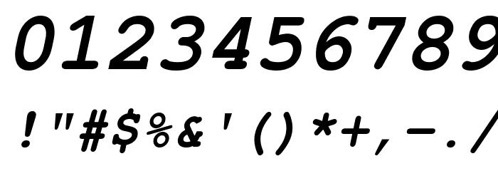 Free Monospaced Bold Oblique Font OTHER CHARS