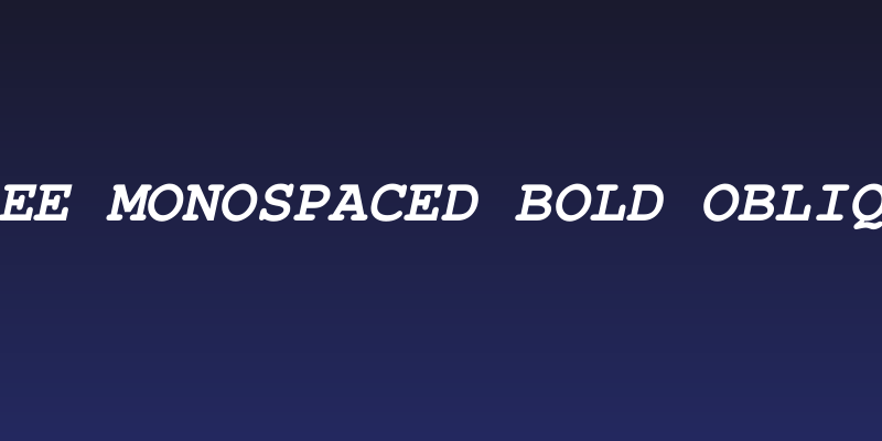 Free Monospaced Bold Oblique Social Header