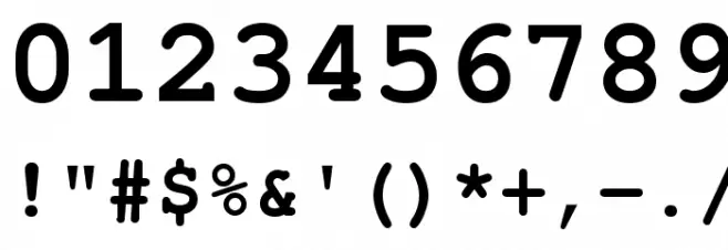 Free Monospaced Bold Font OTHER CHARS