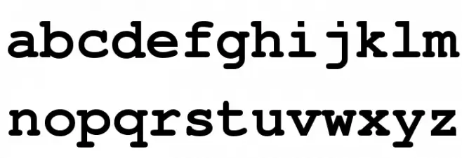Free Monospaced Bold フォント 小文字