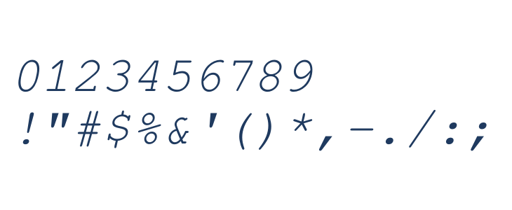 Free Monospaced Oblique Other Characters