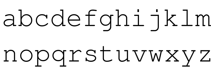 Free Monospaced Font LOWERCASE