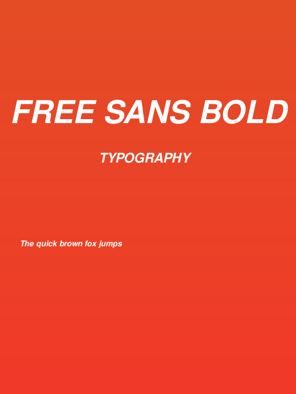 Free Sans Bold Oblique Poster
