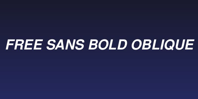 Free Sans Bold Oblique Social Header