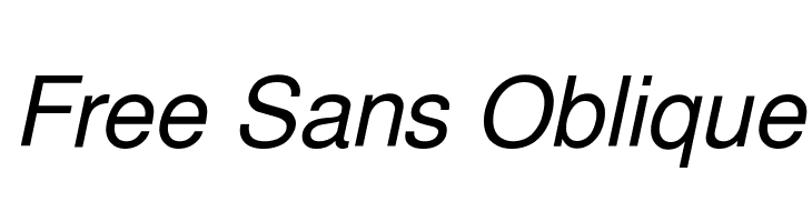 Free Sans Oblique Font